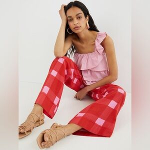 Anthropologie Porridge Preppy Plaid Wide Leg Pants - Size Medium